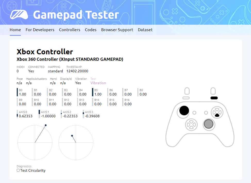 Gamepad Tester Website